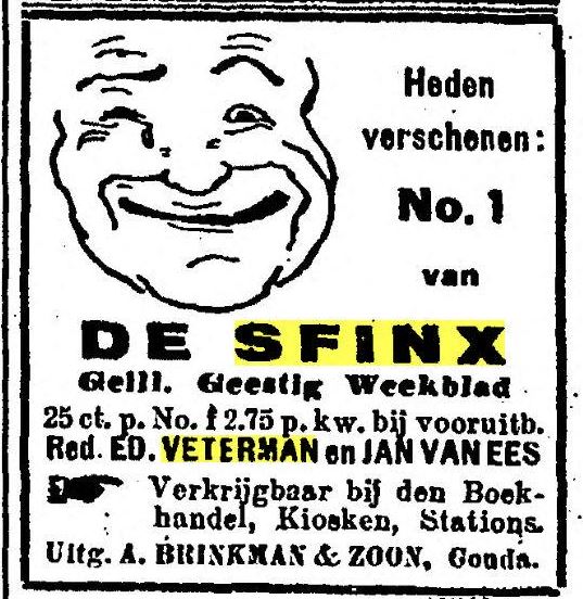 Advertentie voor weekblad De Sfinx, 1925