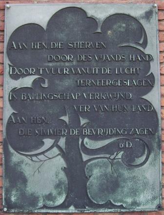 Gedicht van A. den Doolaard bij monument gevallenen scheepswerf de Schelde 1940-1945