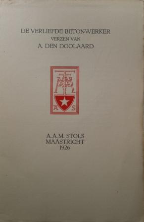 Voorkant prospectus voor De verliefde betonwerker van A. den Doolaard (1926)