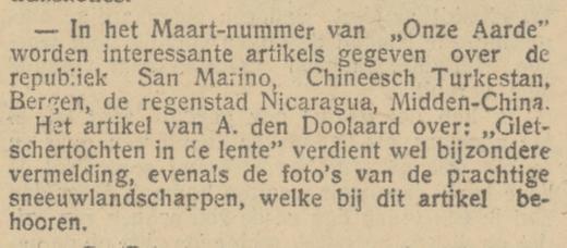 vermelding in de Arnhemse Courant van 2 april 1931