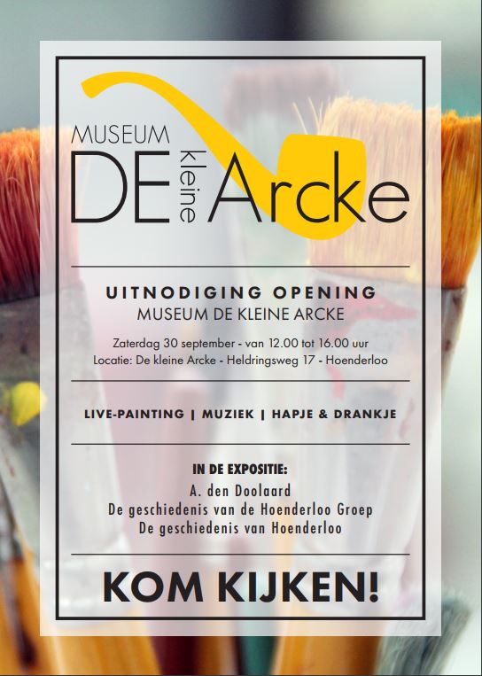 Aankondiging opening museum De Kleine Arcke sept 2017