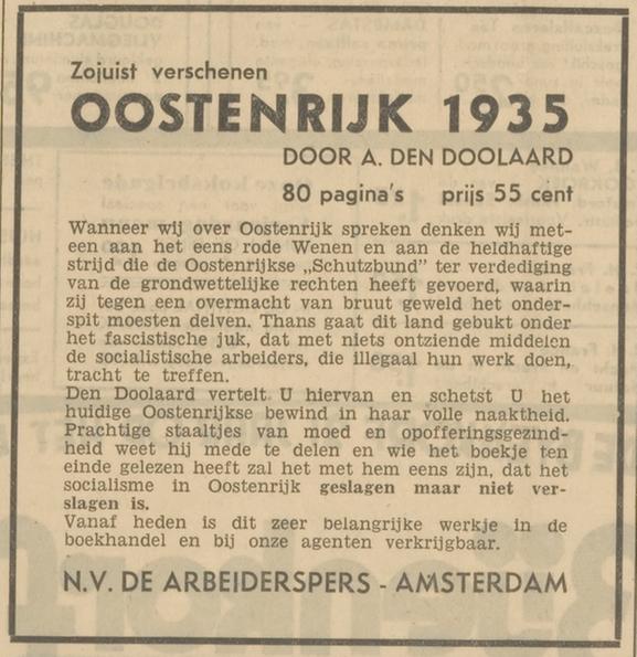 Advertentie voor Oostenrijk 1935