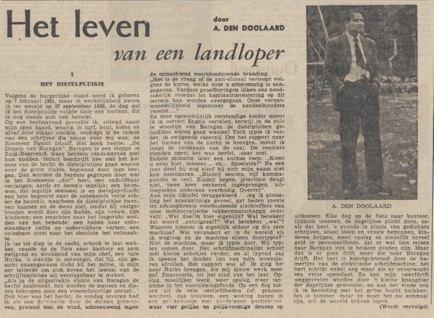 Hetleven van een landloper als feuilleton in het Limburgsch Dagblad